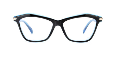 Women Vista Eyeglasses: Megan -Black & Blue - SpaceSMART Eye Clinic (Front View)
